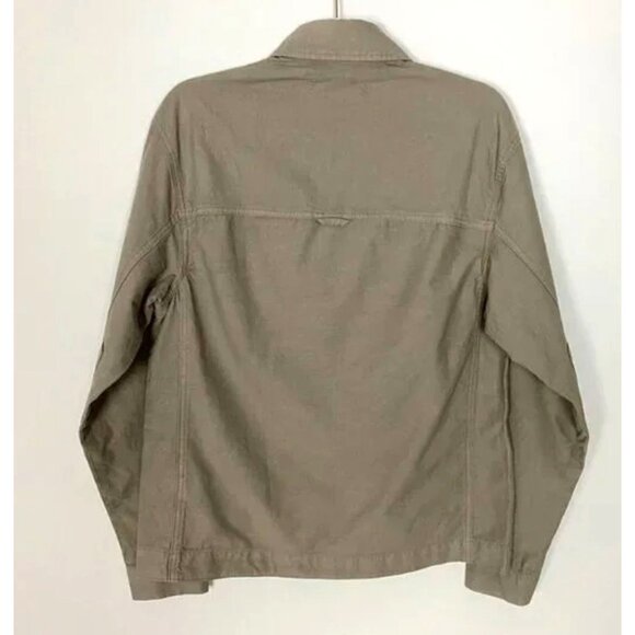 EVERLANE Everyone Unisex Organic Cotton Utility Spring Shirt Jacket Taupe Size L - Picture 12 of 15